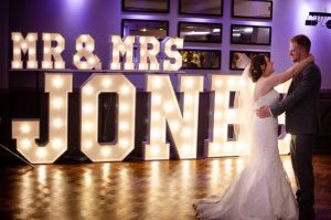 Mr and Mrs Jones Light Up Letters