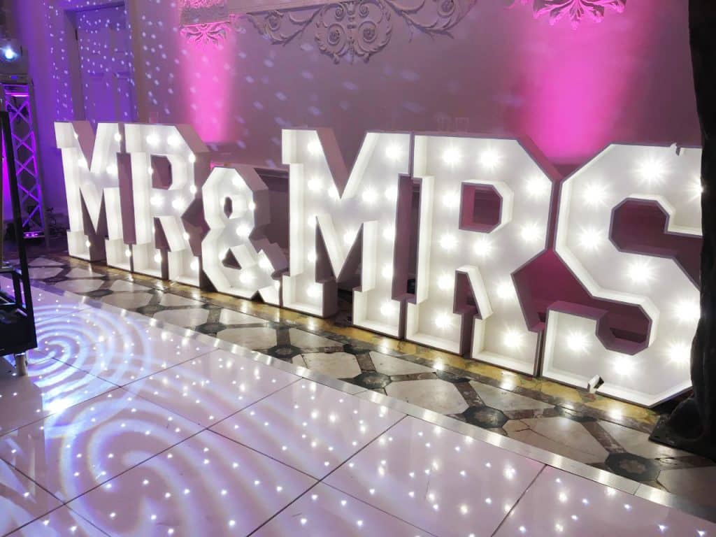 Mr and Mrs Letter Hire Dance Floor