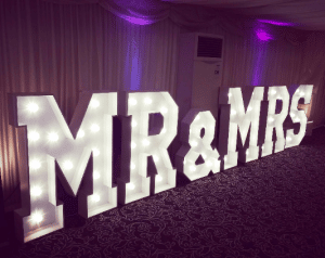 Mr and Mrs LED Light Up Letters