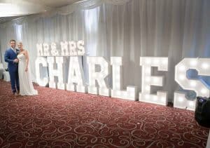 Mr and Mrs Charles Light Up Letters