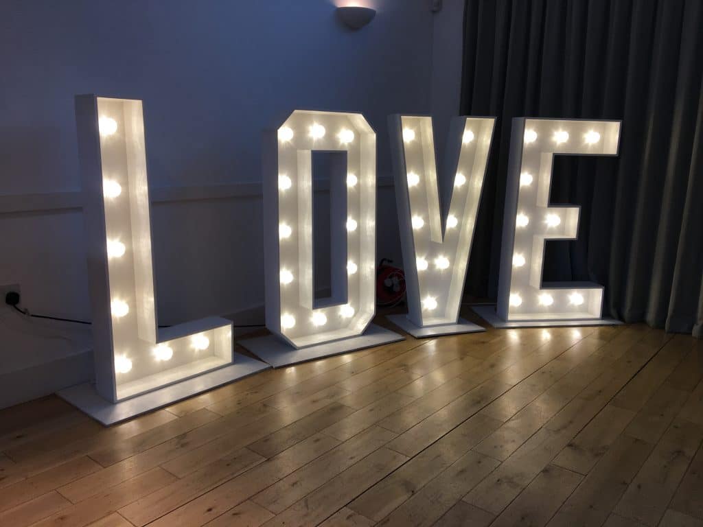 LOVE light up letters