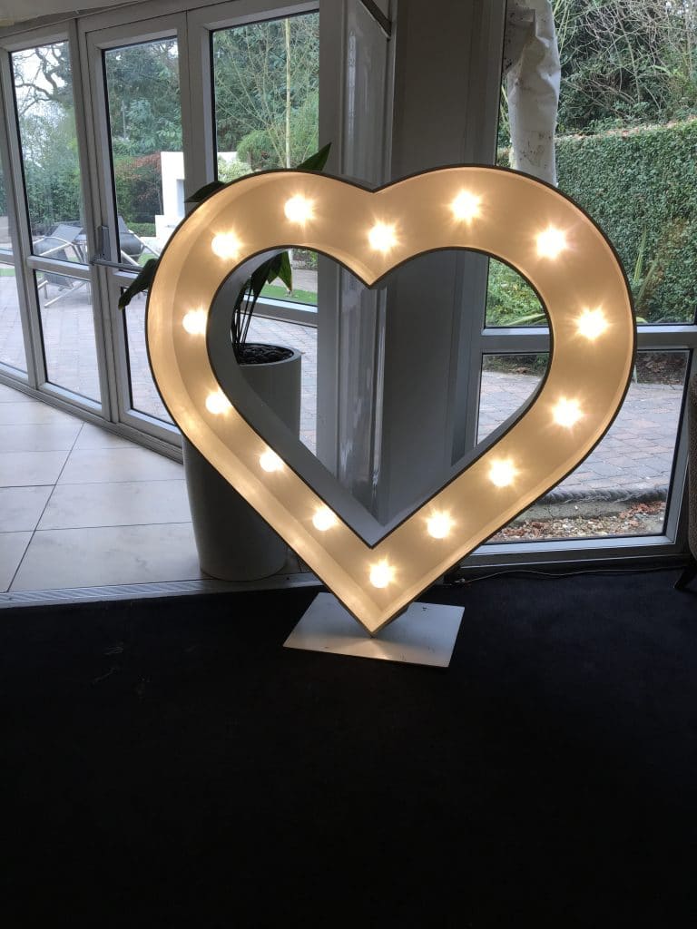 Heart format light up letter