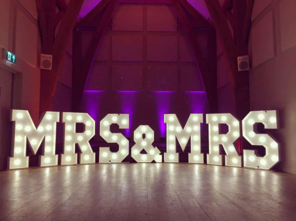 MRS & MRS Light up letters