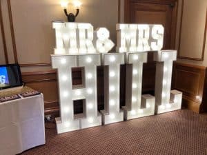 Mr and Mrs Hill Light Up Letters