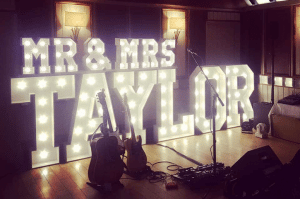 Mr and Mrs Taylor Light Up Letters