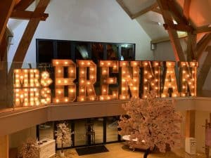 Mr and Mrs Brennan Light Up Letters