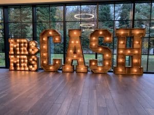 Mr and Mrs Cash Light Up Letters