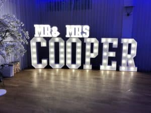 Mr and Mrs Cooper Light Up Letters