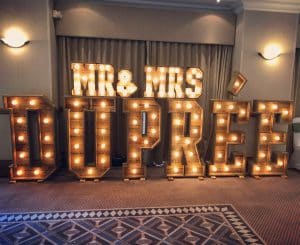 Mr and Mrs Dupree Light Up Letters