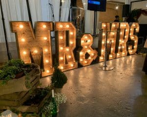 Mr and Mrs Rustic Light Up Letters