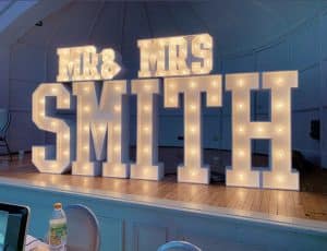 Mr and Mrs Smith Light Up Letters