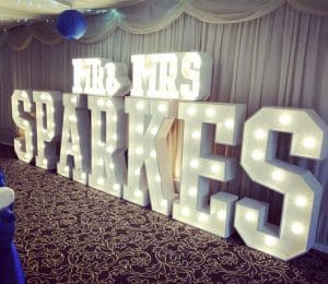 Mr and Mrs Sparkes Light Up Letters