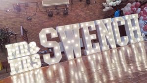 Mr and Mrs Swench Light Up Letters