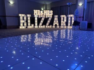 Light up Letters and dance floor for your wedding day