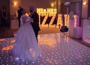 Light up Letters and dance floor for your wedding day