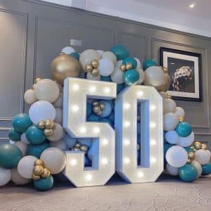 light up numbers 50th birthday