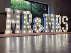 mr & mrs light up letters