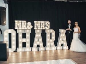 wedding mr & mrs light up letters